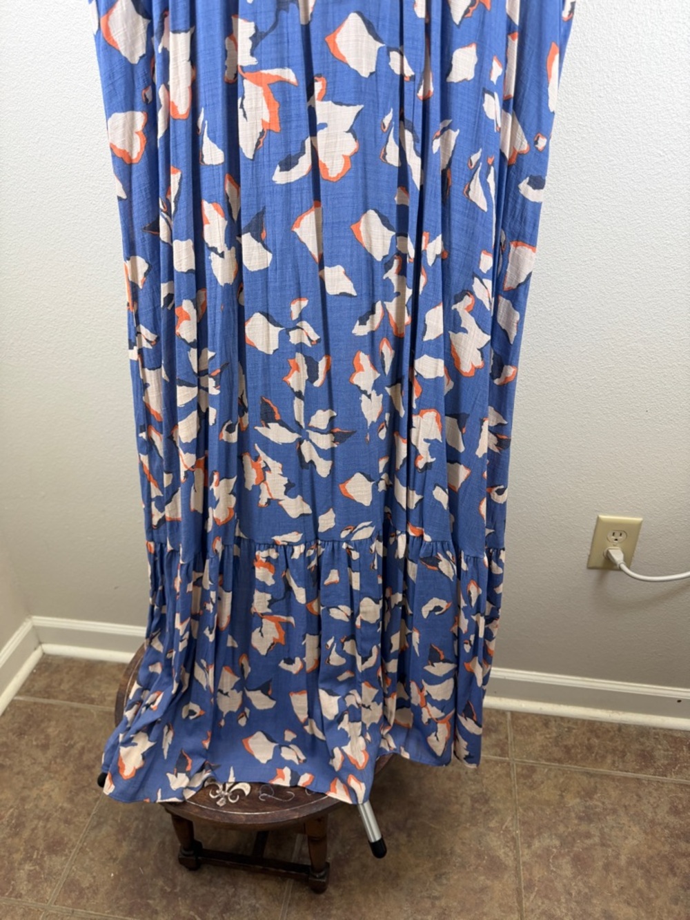Nine West Blue Abstract Floral Halter Maxi Dress - Picture 2 of 10